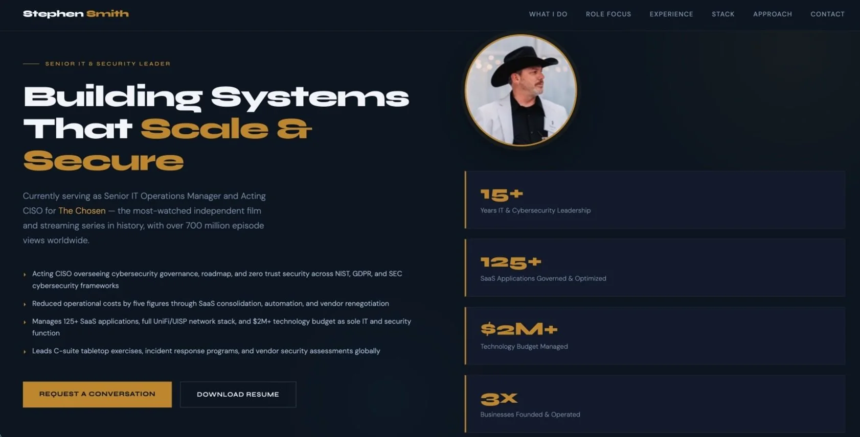Personal brand website screenshot