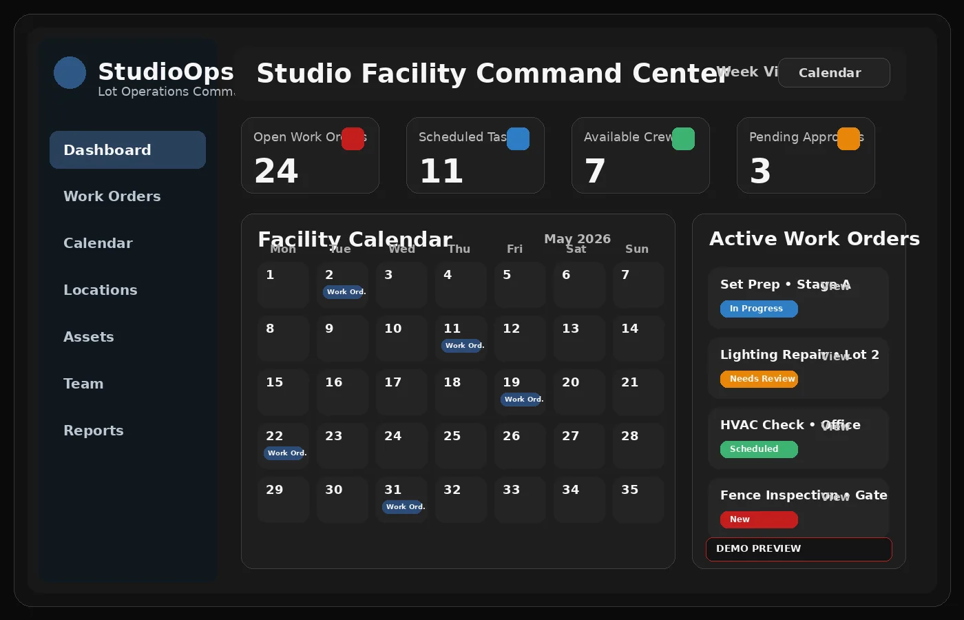 Studio Facility Commander screenshot